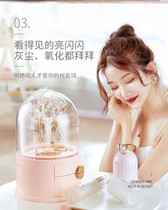 Debris Earrings Frame Girl Heart Necklace Box Province Space Earbuds Containing Box Transparent Dust-Proof Rotatable Fashion Round