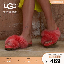 UGG Spring Summer ladies hair sandals flat fashion furry fairy wind cross sandals 1108917