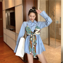 2021 early spring new design sense retro port flavor floral long-sleeved light cooked gentle wind blouse blouse women