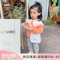 Girl Net Red Suit Foreign Air Leisure Sports Children Baby 2022 Autumn Clothing New Trendy Han Version Tide Autumn