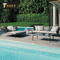 Outdoor PE rattan sofa villa garden outdoor balcony courtyard courtyard pool next to Hotel clubhouse lobby outdoor furniture