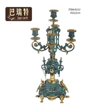 Barrett 2021 New European blue with gold architectural shape all copper Castle decorative Candlestick X