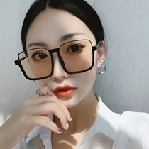 Korean version of ins tide net red 2021 new sunglasses female personality large frame square round face slim sunglasses