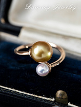 Leaf Tahiti Golden Pearl Pearl Ring chao level simple versatile style ()