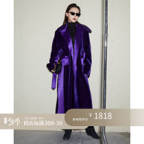 Z Boss Show Field High Set Wardrobes Acetate Splicing Velvet Advanced Ready-to-wear Process Rice Grain Needle Windcoat Jacket