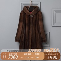 2021 new fur imported mink coat women velvet grade long Haining whole mink mink fur hat