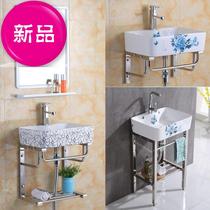 Small apartment hanging y Wall wash basin ceramic washbasin toilet stainless steel bracket wash table simple household