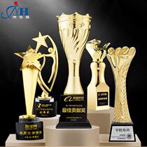 Bodybuilding metal trophy custom made creative lettering five-pointed star football basketball game excellent employee souvenir