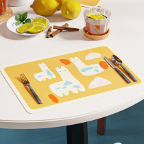 Cartoon ins Western placemats leather placemats waterproof and oil-proof heat insulation scalding dinner plates bowl mats pot mats household table mats