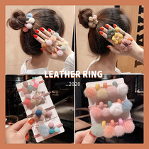 Hair rope 2021 New Korean ins Net red head rope leather band women tie hair autumn winter plush cute girl Hairband