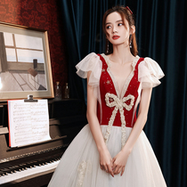 Banquet evening dress 2021 New light luxury fairy temperament Princess senior texture long annual meeting high-end dress dress women