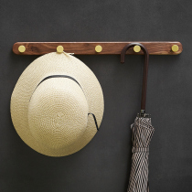 Walnut bathroom clothes hook row hook long bathroom towel punch-free entry door entrance wall hanging wardrobe