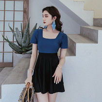 Swimsuit womens 2019 new one-piece conservative Korea ins fairy fan student skirt cover belly thin plus size swimsuit