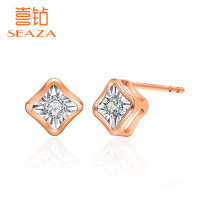 Xia Diamond Earrings Womens Double Color 18K Gold Fashion Single Diamond Earrings Car Flower Display Diamond Exquisite Jewelry Jewelry Real Diamond New Products
