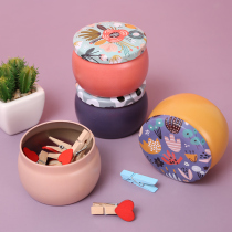Cute mini candy storage tank Sealed tank Rubber band headdress hair card clip Mini small iron box with lid iron can