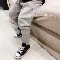 Autumn Winter Style Children Knit Plus Suede Thick Underpants Sweatpants Down Pants Large Pp Casual Closeted Pants Kindergarten Pants