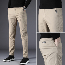 Mens casual pants 2022 spring new slim trend business pencil pants elastic Korean youth trousers tide brand