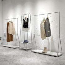 Clothing store display rack floor-to-ceiling combination net celebrity hanger Womens store display rack silver shoe and bag rack