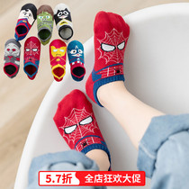 Children socks Female mens pure cotton cartoon Summer thin Spring Summer and autumn children Primary school children Primary school Childrens boat socks