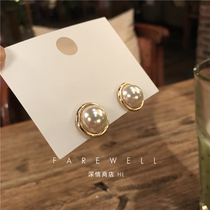 Earrings 2021 new fashion pearl stud earrings womens sterling silver high-grade earrings French niche elegance cold wind
