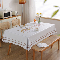 PVC table cloth waterproof and anti-burn-free table cloth Home rectangular Nordic light lavish and wind tea table cloth