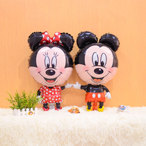 Baby birthday decoration childrens first party scene layout background wall balloon cartoon aluminum film Minnie balloon