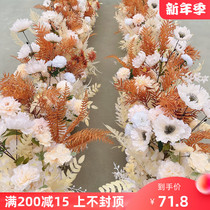 Champagne Point Coffee Wedding Floral Simulation Flower Wedding Arrangement Flower Arrangement Flower Corner Background T Decorative Flower