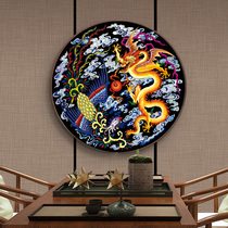 Cross embroidered 2021 new line embroidered dragon and phoenix Living room Chinese style Classical small and simple small pieces