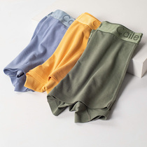 3 strips of traceless pure cotton flat corner underpants female les handsome t neutral pure color medium-high waist antibacterial sport breathable shorts head