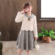 Girls Sweater Dress Spring and Autumn 2021 New style Korean Knitted Sweater Autumn Baby Girl Princess Dress