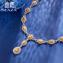 Happy Diamond Double Color 18K Golden Diamond Necklace Womens Luxury Group with Real Diamond choker Banquet Selected New Products