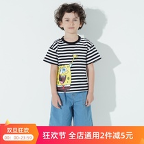 Boys and girls summer short sleeve suit 2021 new summer children's big boy Bala hero tide black and white