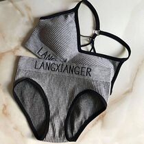 New beauty back bra Underwear Female Korean version Student Smear Bra Poly-free Steel Ring Wrap Chest Sports Underpants Suit