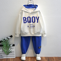 Boys' autumn outfit 2022 new Korean version of the children's hooded sweater Chunqiu's baby leisure sweat pants fried street