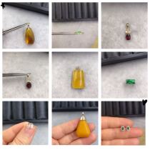 Private Jewellery Customised Processing 9k14k18k Gold Ring Pendant Earnail Holder Emerald Color Pawel Wax Precious Stones Inlays