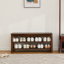 All solid wood shoe bench home entrance Nordic creative storage shoe cabinet wearing shoe stool simple modern shoe stool