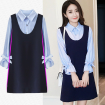 Pregnant women autumn suit fashion dress foreign style maternity dress belly does not show fashion autumn and winter