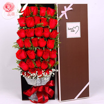 Jiujiang Flowers in the same city express red and white powder champagne rose gift box Wuning Jiujiang Lushan Dean Yongxuishui County