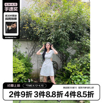 (La lune du Ciel) LLDC retro dolls collar with waist crummy dress and dress for womens summer fairy skirts