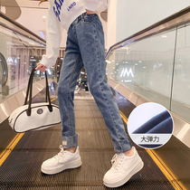 Girl Pants Children Jeans Spring Autumn section 2022 New Korean version of the body Tong Yang Qi elastic beating underpants