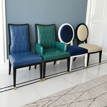  American light luxury solid wood dining chair Household dining table backrest armchair Dining table chair postmodern desk chair stool