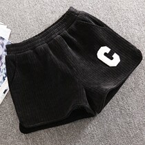 Autumn Winter Shorts Women Black Winter Sensible Slim Down Pants 2021 New Broadleg Loose Light Core Suede High Waisted Boots Pants Tide