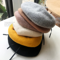 Korean version of solid color wool beret autumn and winter trend wild retro pumpkin hat tide hat female GA3-H209