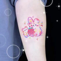 2 photos) Ya Feng Strawberry Rabbit Tattoo durable waterproof female cute cartoon ins girl wind color lines