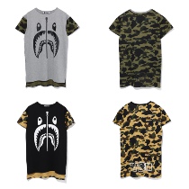 (Domestic Spot) Snow State sauce Japanese bape womens dress Aulay camouflashed shark T dress