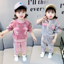 Baby girl autumn suit 1 new style for girls 2 foreign style children 3 Infant childrens clothing girl clothes tide 4-year-old spring and autumn