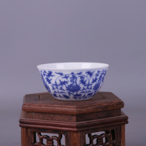 Ming Chuanhua annual blue and white knife pattern Thin tire cylinder cup antique porcelain Jingdezhen antique ornaments collection