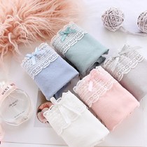 5-pack Lolita wind cotton womens underwear cute girl bow lace edge sexy simple small fresh