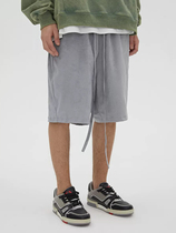 BONELESS SUEDE basic section thin section micro elastic loose streamer shorts loose five-point pants mens fashion brand