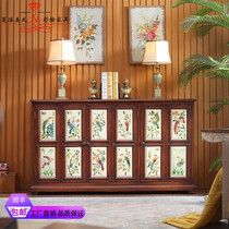 American painted hand-painted full solid wood folding door Shoe cabinet Dining Side Xuan Guan Partition Lockers Activity Partition into the family closet
